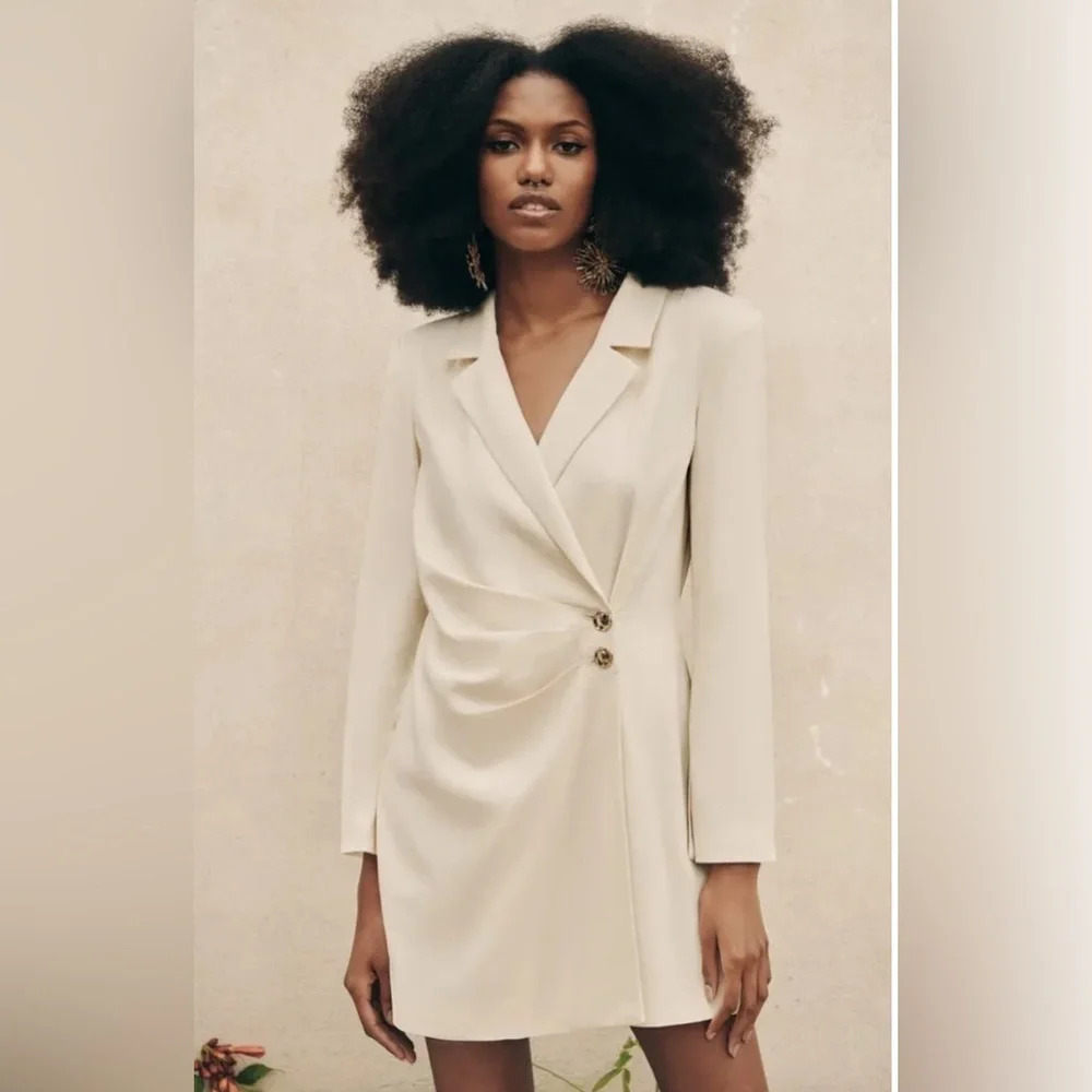 ZARA linen blend blazer dress Size M